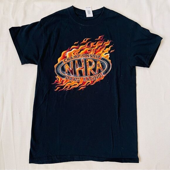 NHRA Championship Drag Racing Tshirt Unisex Black Fire Car Motor Sport Small S - Picture 1 of 2